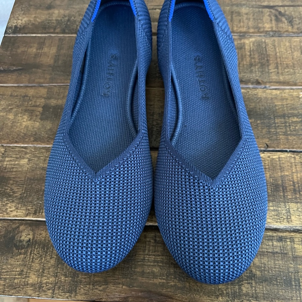 Rothy's Rounded Toe Blue Knit Loafers